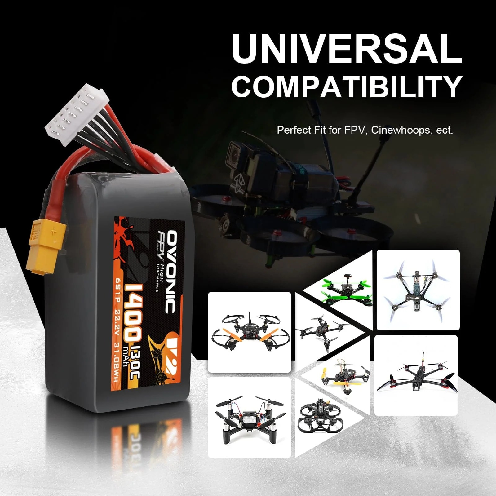 Ovonic 6S 1400mAh 130C Akumula – Drone Battery Bag recenzja i cena